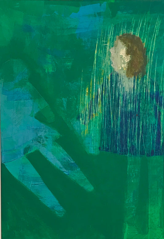 Playing Hide & Seek. 66cm x 90cm. Acrylic on Card. (2025) (Cat. 208)